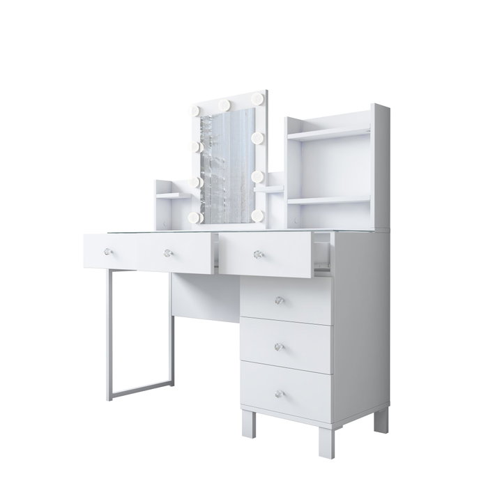 Hanah Home Mesa de Maquillaje BJ141 - 3837 Blanca con 9 Focos Hanah Home Mesa de Maquillaje BJ141 - 3837 Blanca con 9 Focos